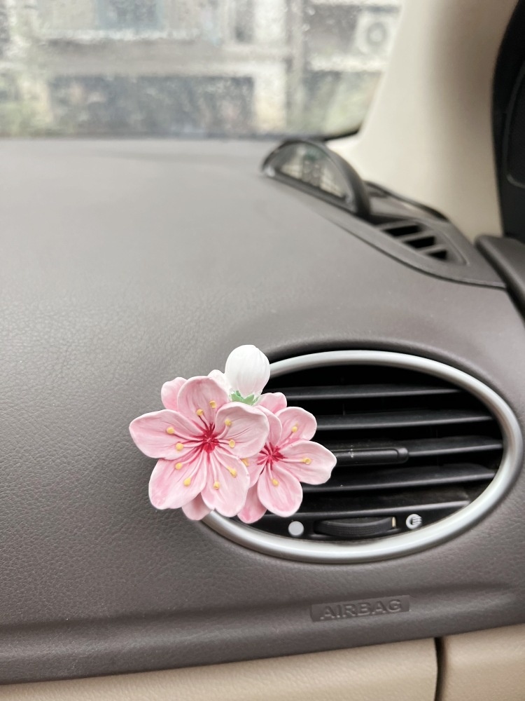 Air Vent Aromatherapy Ornament Peach Blossom Luck Fortune Good Relationships Diffuser Stone Decoration Car Interior_voghion.com