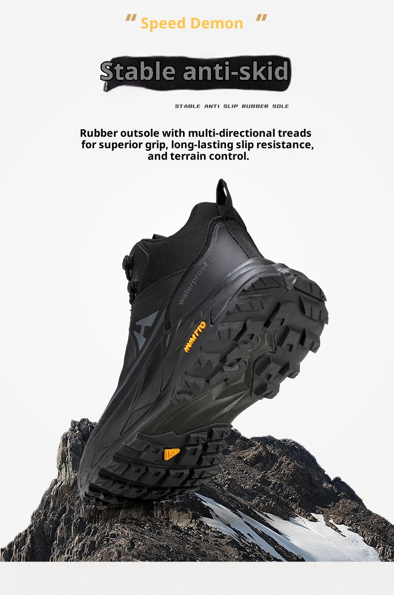 ShoeGlobe Haitu Heavy Rain Waterproof For Men, Autumn And Winter, Lightweight, Breathable, Thick Sole, Non-Slip, Shock Absorbing,_voghion.com