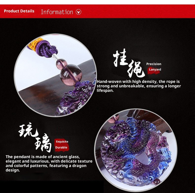 Ciondolo in vetro per interni Specchietto retrovisore personalizzato Accessori per auto Regalo creativo all'ingrosso_voghion.com