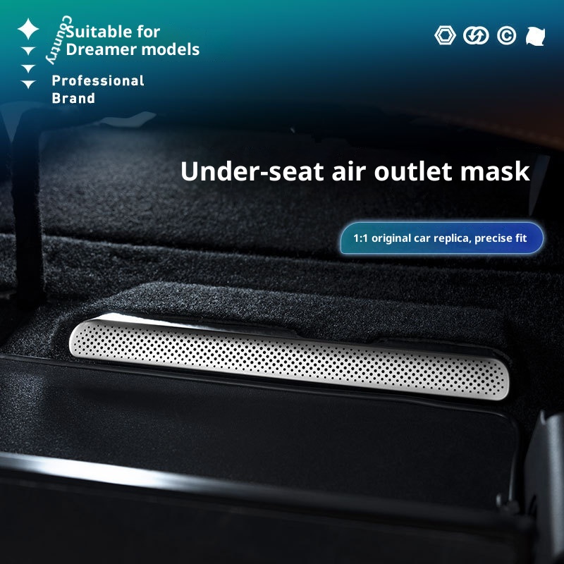 Copertura protettiva per bocchetta di ventilazione sotto il sedile anteriore Xinlantu Dreamer in acciaio inossidabile, antipolvere, modifica interna dell'auto_voghion.com