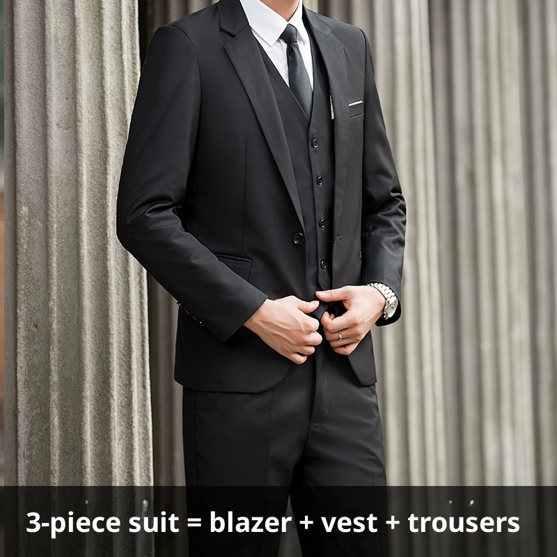 ragazzo 2024 Nuovo set da uomo in tre pezzi in stile coreano casual con blazer, gilet, pantaloni e abito da sposo per uomo_voghion.com