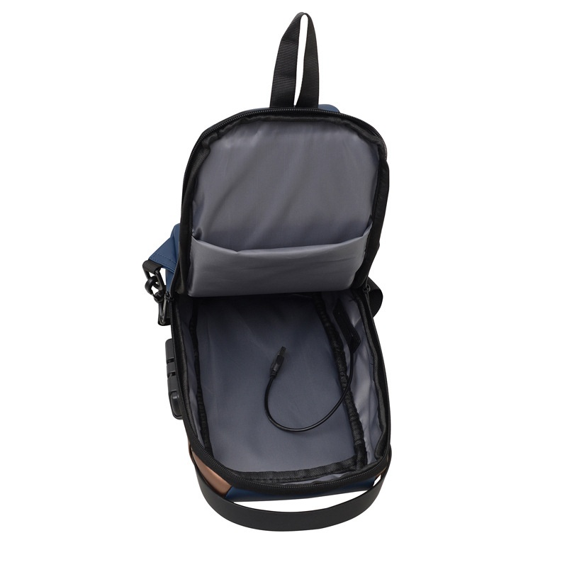 001 Tek Omuzlu Çapraz Askılı Spor Sırt Çantası Erkek Göğüs Şifreli Kilitli Hırsızlığa Karşı Bisiklet Günlük Açık Hava Koşu Çantası_voghion.com