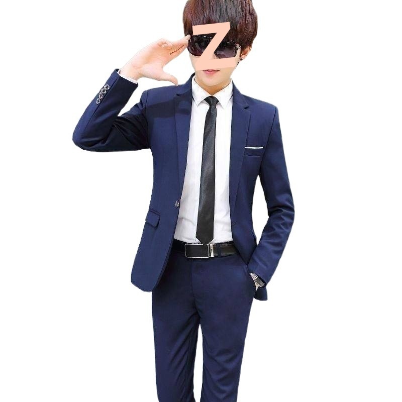 ragazzo ragazzo autunno inverno ispessito stile coreano uomo casual giacca cappotto giovane britannico slim fit sociale singolo due pezzi set_voghion.com