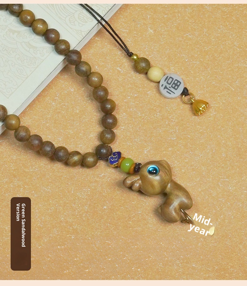 Ornamento "Buon viaggio" in legno di sandalo, cervo, specchietto retrovisore, grazioso ciondolo da appendere all'interno dell'auto, decorazione creativa_voghion.com