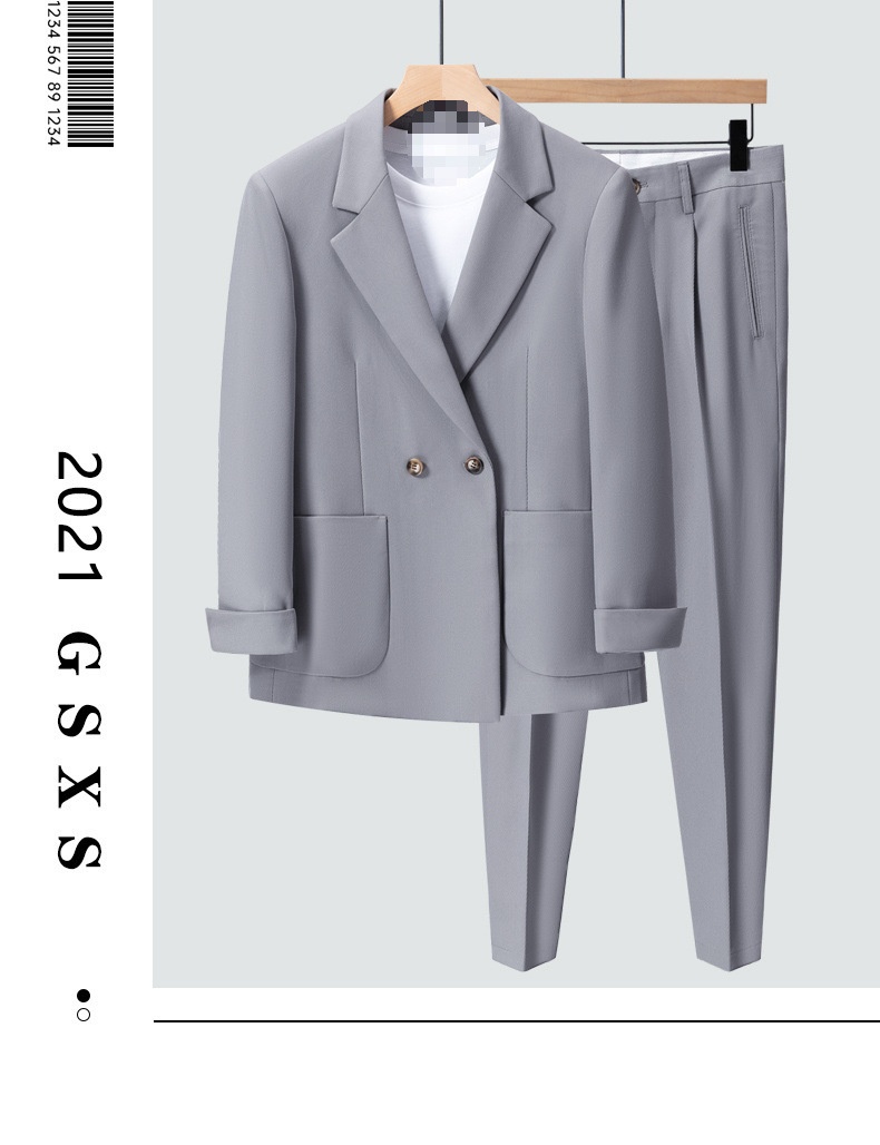 boy Spring And Autumn New Loose Fit Draped Set For Men Korean Trendy Handsome Casual Mature Style Men's Three-Piece Suit_voghion.com