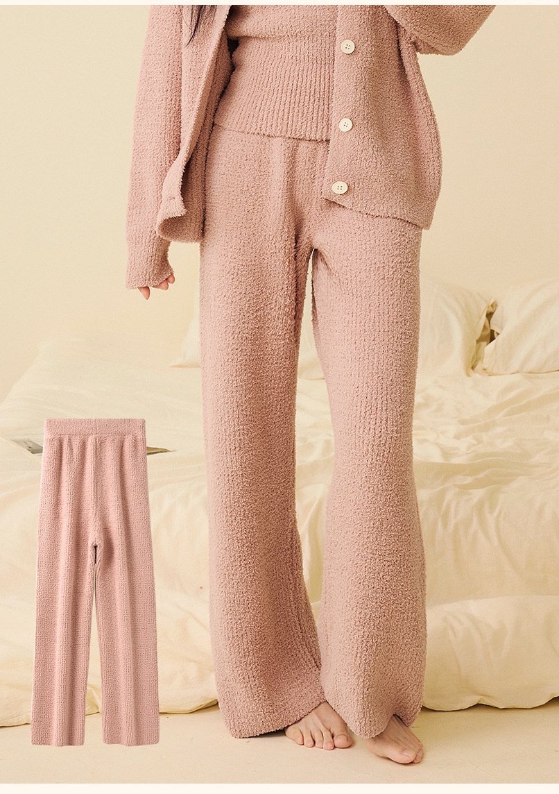 ChicShe New Soft Fluffy Half-Fleece Pajamas Women, Autumn And Winter Korean Style Elegant Camisole Three-Piece Set, Suitable For_voghion.com