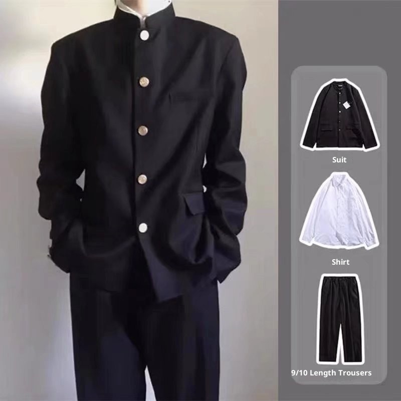 ragazzo Zhongshan Set Uniforme DK della scuola giapponese per ragazzi Abito da gentiluomo alla moda a strati Blazer coordinato in stile street_voghion.com
