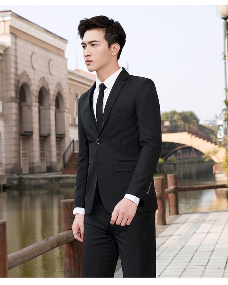 Jongens heren lente- en herfstset, Koreaans slim fit professioneel formeel pak, driedelig pak voor heren, bruidsjonker_voghion.com