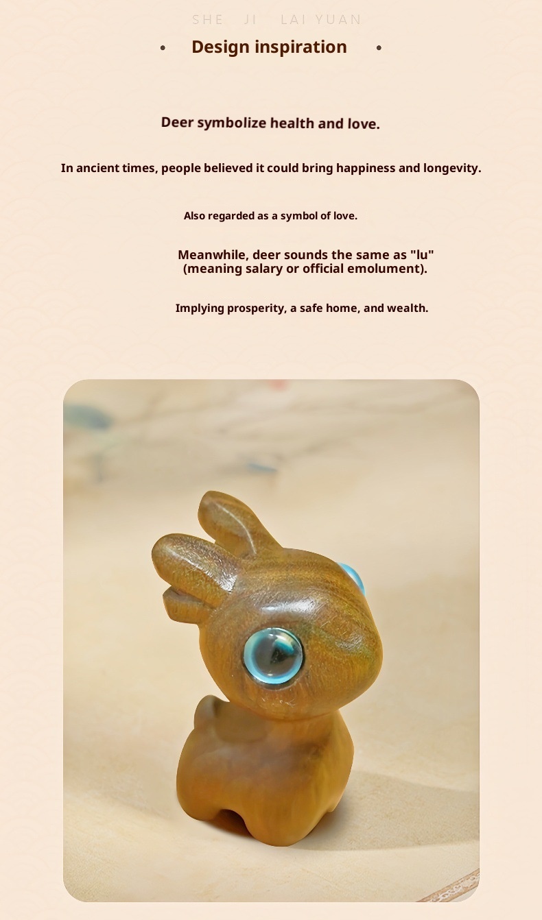 Ornamento "Buon viaggio" in legno di sandalo, cervo, specchietto retrovisore, grazioso ciondolo da appendere all'interno dell'auto, decorazione creativa_voghion.com