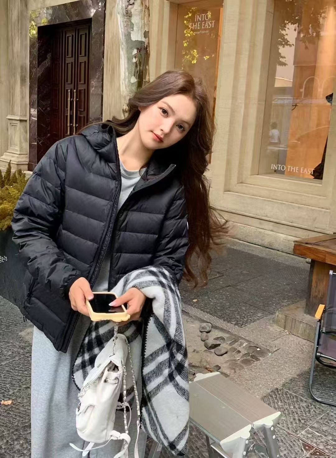 ChicShe Autumn Winter Jacket For Men And Women Couples 90% Duck Down Simple Ribbed Fashion Thin Slim Fit Hooded Warm Coat_voghion.com