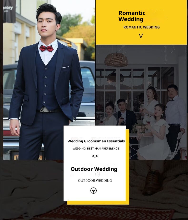 Dreiteiliges Bräutigam-Set „Qianhong“ für Jungen, bestehend aus Weste und Hose, ideal für Trauzeugen und Bräutigame, für die Hochzeit_voghion.com