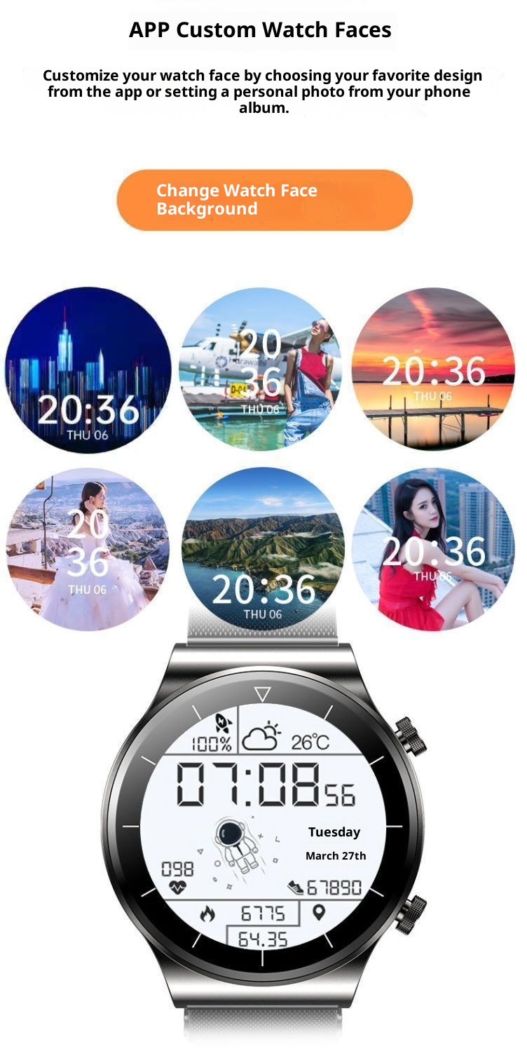 2024 Huaqiangbei Neue Smartwatch für Herren mit 4 Sportarmbändern, Blutdruck- und Herzfrequenzmessung, wasserdicht und Bluetooth_voghion.com