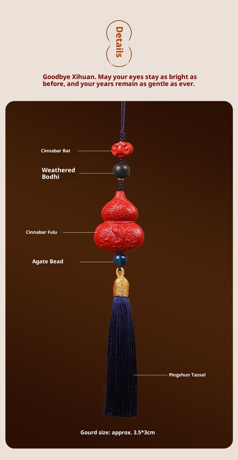 Manufacturer's New Product Red Cinnabar Gourd Hanging Prosperity And Abundance, Creative Rearview Mirror Ornament For_voghion.com