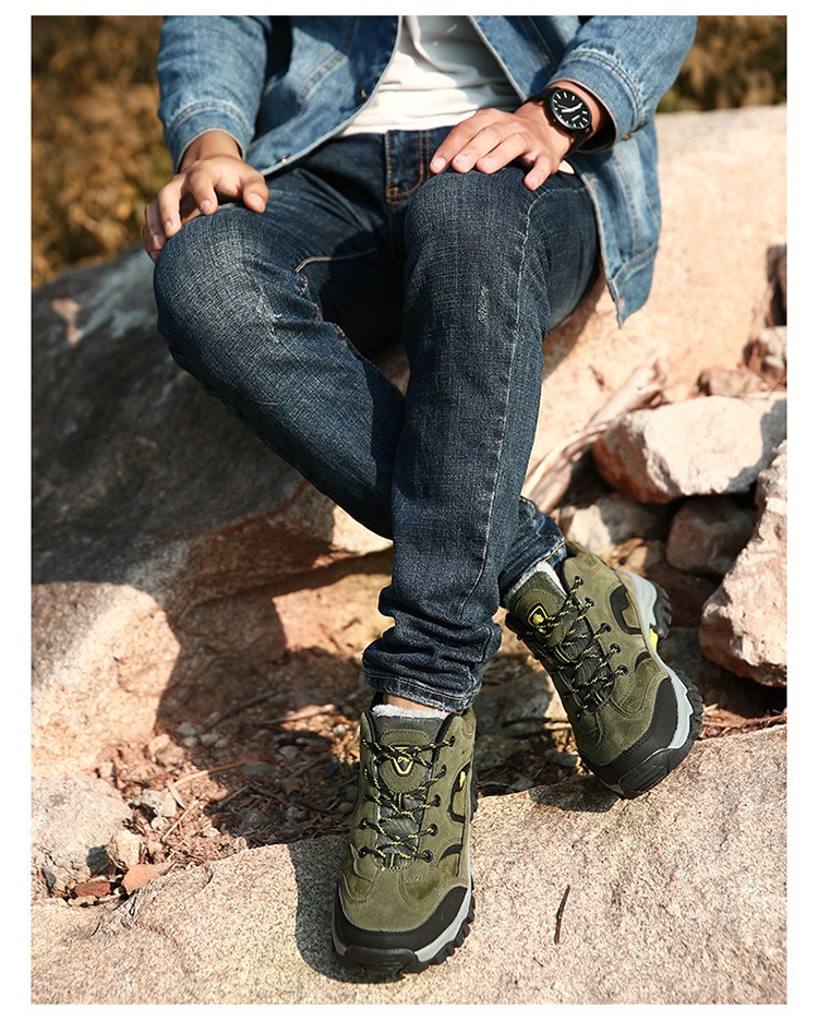 Scarpe da trekking basse da uomo ActiveGo Outdoor, calde, autunnali e invernali, antiscivolo, foderate in pile_voghion.com