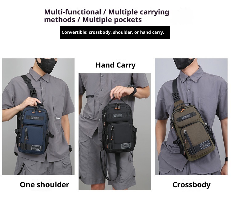 001 Borsa a tracolla multifunzionale alla moda da uomo, con tracolla grande, capacità di petto grande, per lavoro e spostamenti_voghion.com