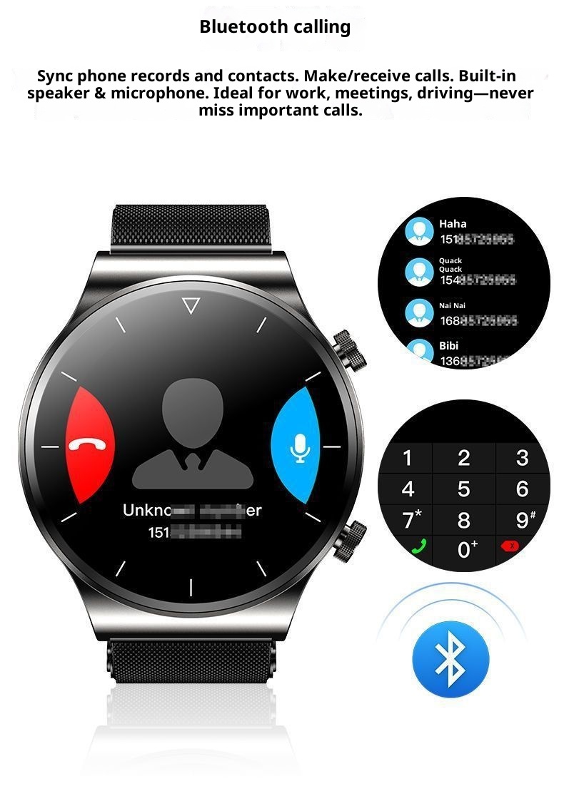 2024 Huaqiangbei Neue Smartwatch für Herren mit 4 Sportarmbändern, Blutdruck- und Herzfrequenzmessung, wasserdicht und Bluetooth_voghion.com