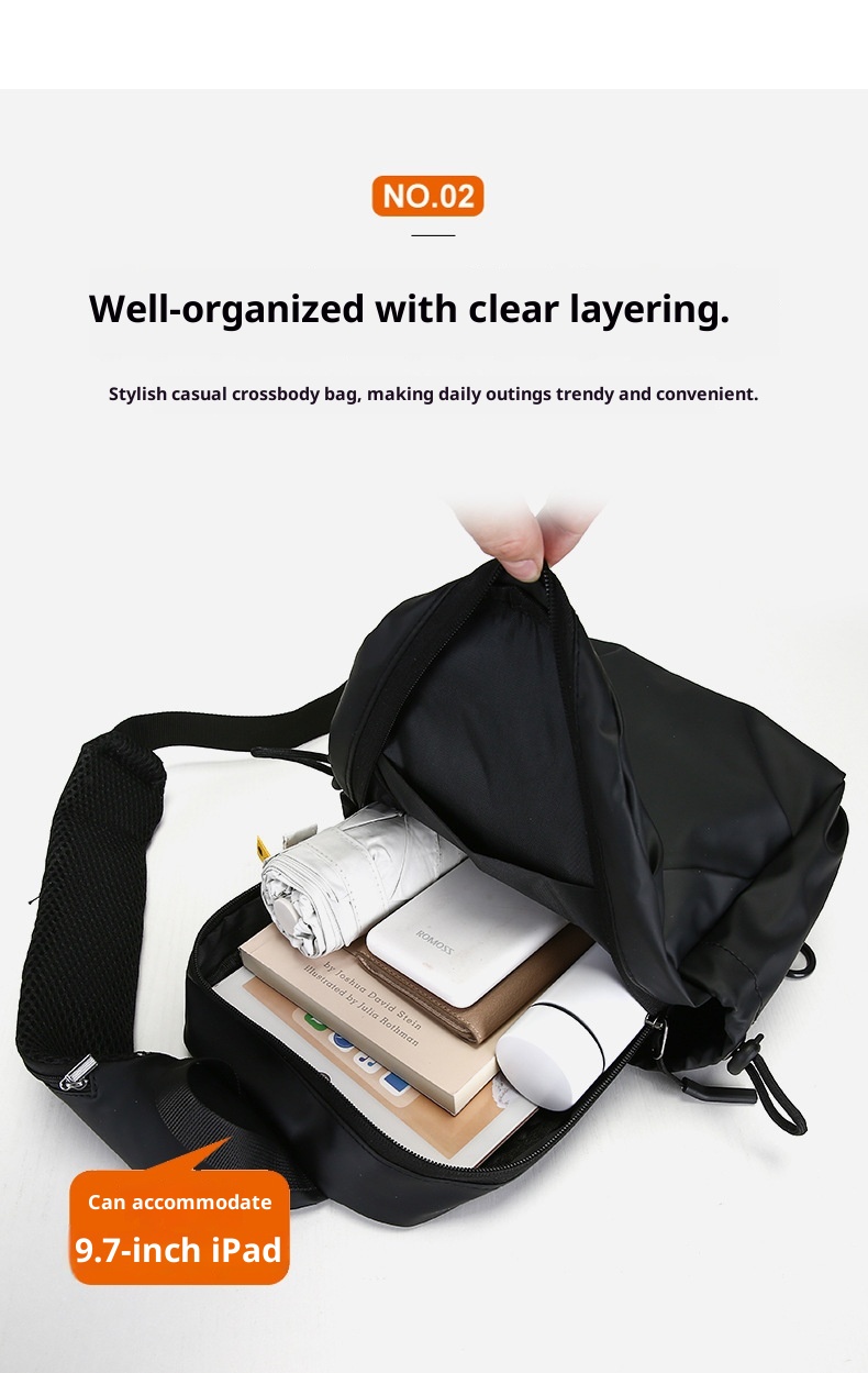 001 Men's Chest New Single Shoulder Large Capacity Crossbody High-end Trendy Waist Water-resistant Cycling Bag Wholesale_voghion.com