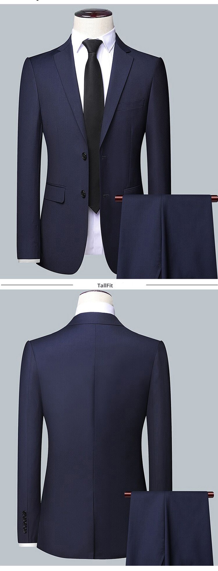 Costume d'affaires formel en laine pour jeune homme de grande taille, manches longues et double fente, idéal pour un mariage (collection 2028)._voghion.com
