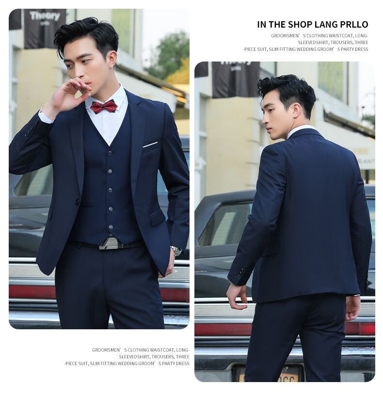 Dreiteiliges Bräutigam-Set „Qianhong“ für Jungen, bestehend aus Weste und Hose, ideal für Trauzeugen und Bräutigame, für die Hochzeit_voghion.com