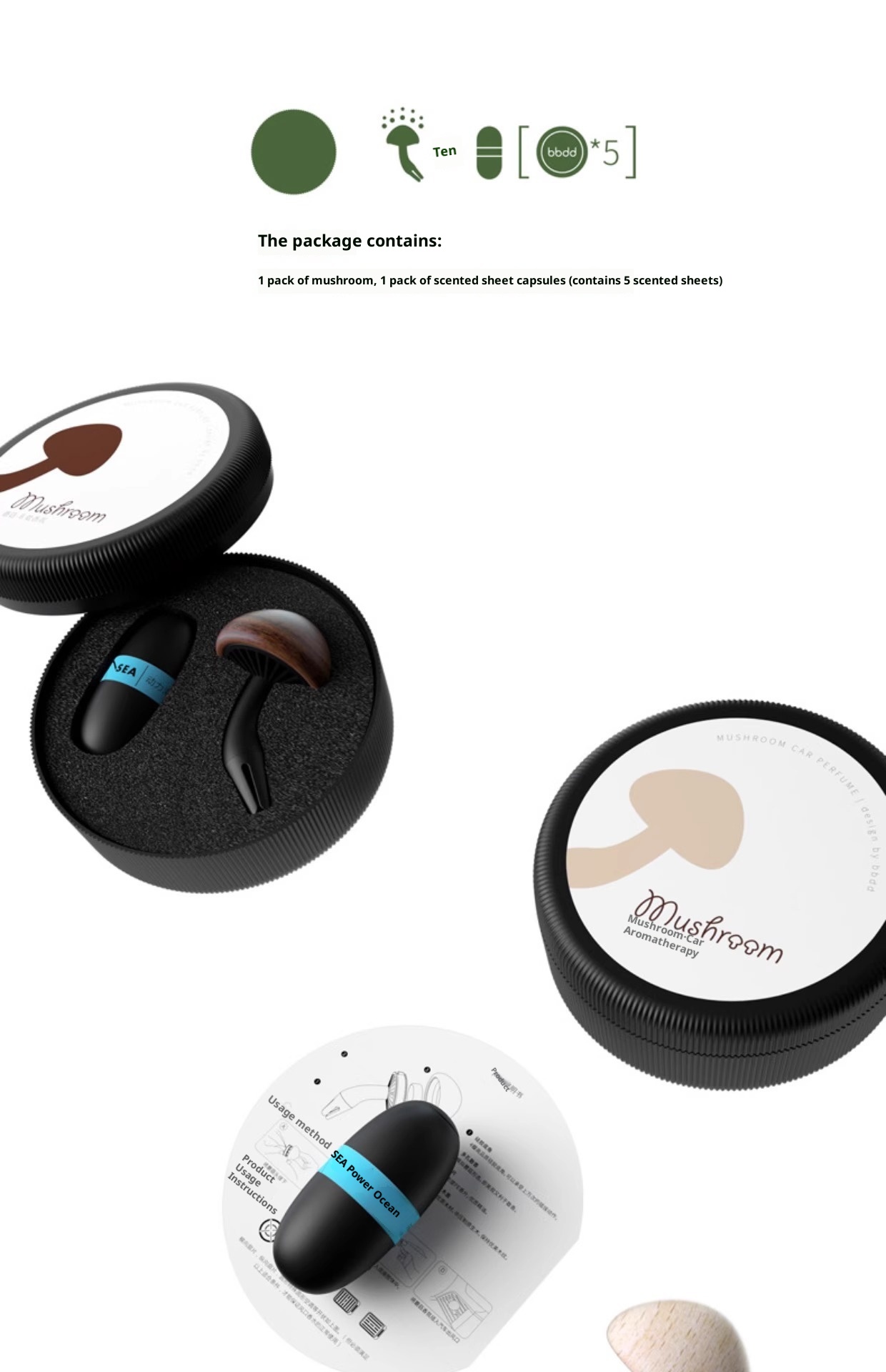 BBDD Profumo Fungo Bocchetta Aria Aromaterapia Carino Creativo Fragranza Ornamento Decorazione Interni Auto_voghion.com