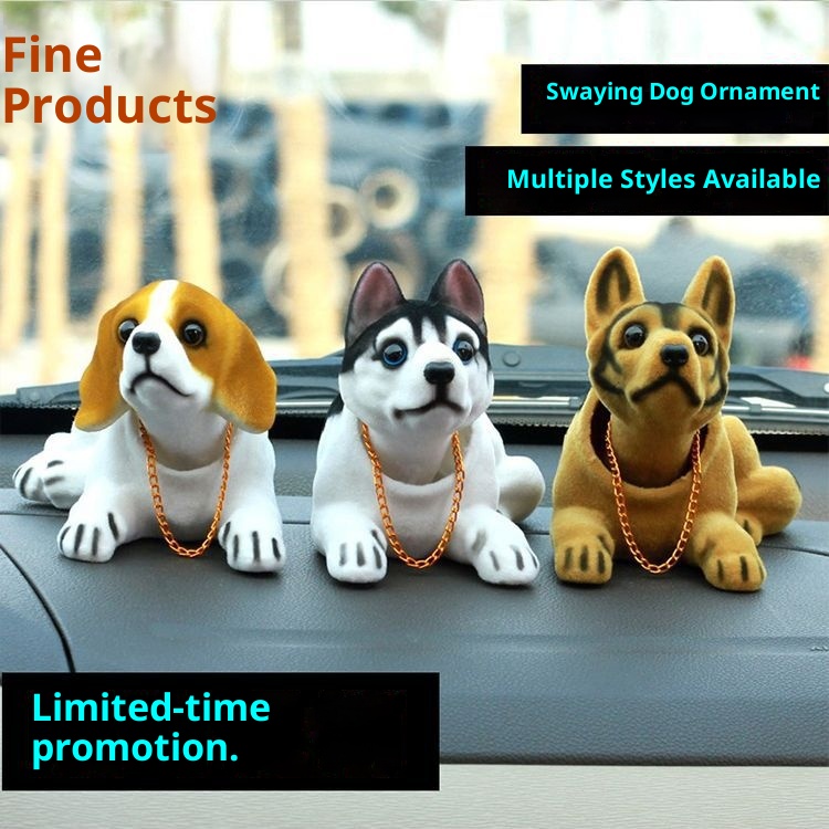 Free Shipping Ornaments Car Shaking Head Dog Small Figurine Wealth-Attracting Cute Creative Internet Celebrity Beautiful_voghion.com