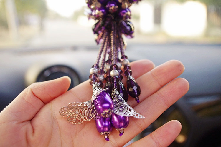 Ciondolo di cristallo con strass, cigno, simpatico cartone animato, decorazione da appendere all'interno dell'auto, per le donne_voghion.com