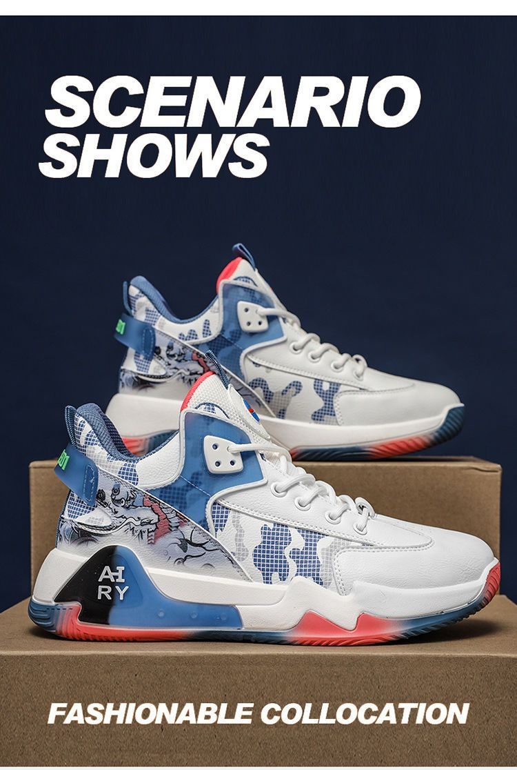 Tênis de Basquete ActiveGo Cross-Border Cano Alto, Novo Modelo Outono Inverno 2024, Atacado, Masculino, Corrida, Tendência Nacional, Casual_voghion.com