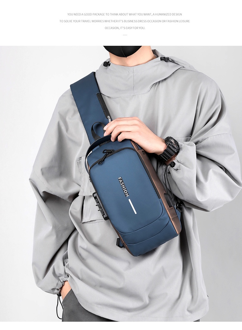 001 Crossbody For Men, High-End Waist Password Lock, Men's Chest With USB Charging, Versatile Outdoor Travel Bag_voghion.com