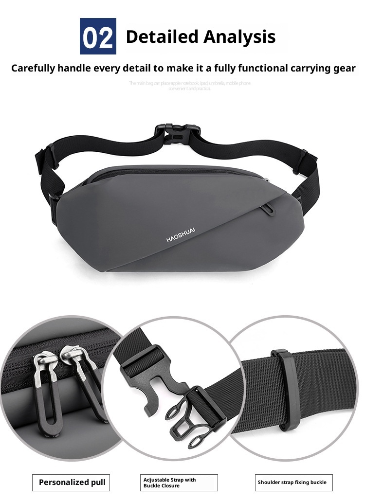 001 Cross-border New Men's Waist Outdoor Running Phone Multi-functional Large Capacity Chest Casual Single Shoulder_voghion.com