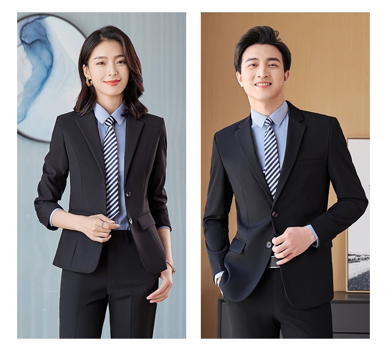 Costume professionnel unisexe pour garçon, vêtements de travail, bleu marine, manches longues._voghion.com