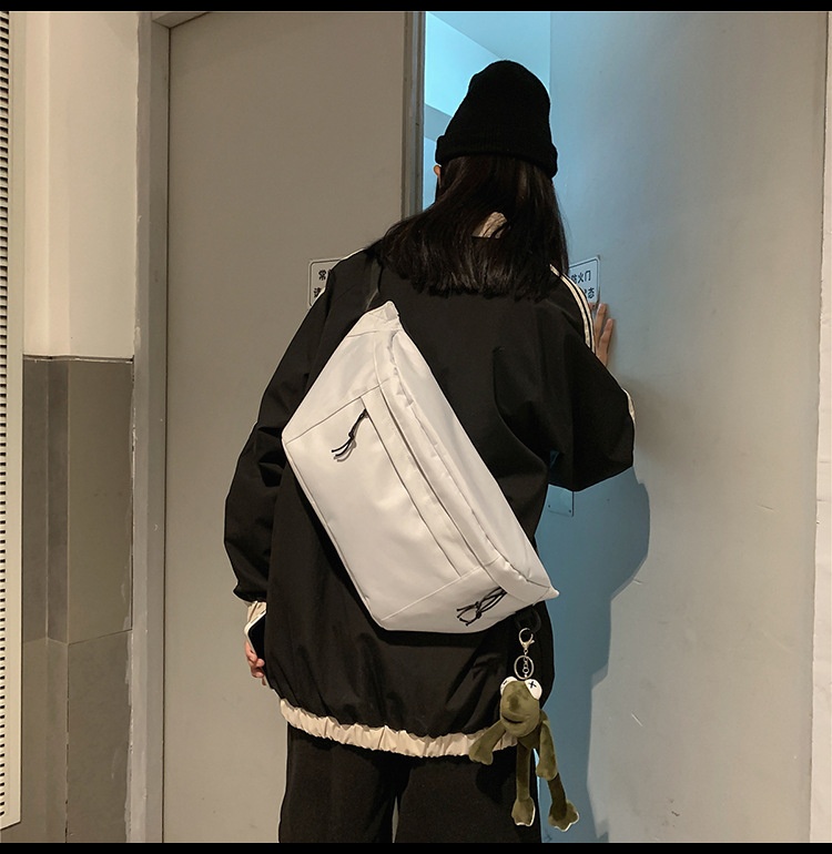 001 Kore Açık Hava Basit Çapraz Askılı Göğüs Büyük Kapasiteli Bel Seyahat Koşu Tek Omuz Çantası Unisex Çift Stili_voghion.com