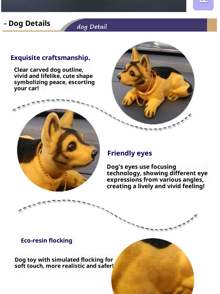 Free Shipping Ornaments Car Shaking Head Dog Small Figurine Wealth-Attracting Cute Creative Internet Celebrity Beautiful_voghion.com