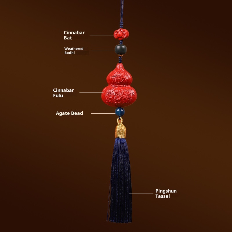 Manufacturer's New Product Red Cinnabar Gourd Hanging Prosperity And Abundance, Creative Rearview Mirror Ornament For_voghion.com