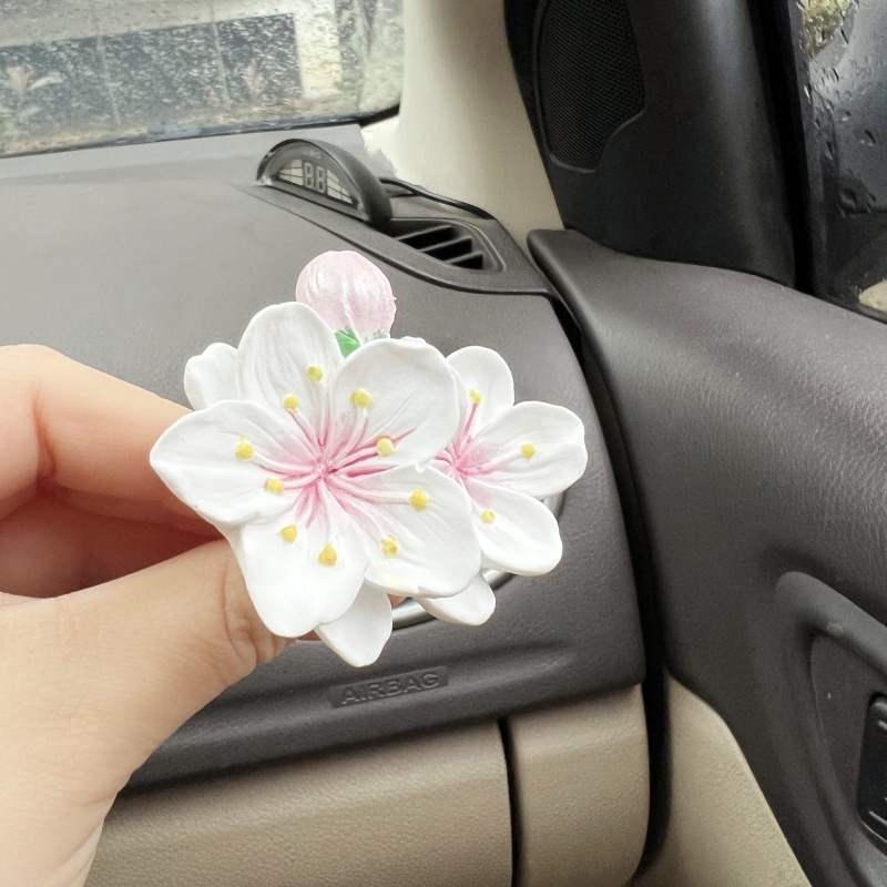 Air Vent Aromatherapy Ornament Peach Blossom Luck Fortune Good Relationships Diffuser Stone Decoration Car Interior_voghion.com