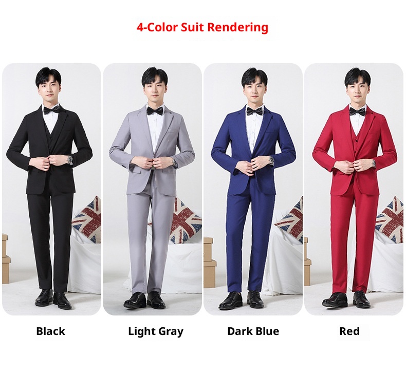 Anzug-Set für Jungen, Dreiteiler, Hochzeitsanzug für Männer, Gruppenanzug für Brüder, Anzug für Trauzeugen, Businessanzug_voghion.com