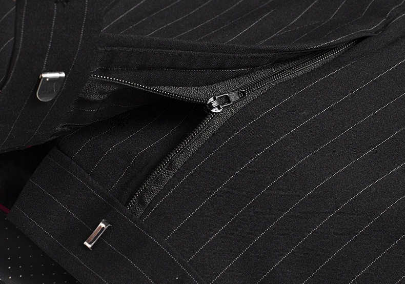boy Double-Breasted Striped Stretch Set For Men Loose Fit Plus Size Wedding Suit_voghion.com