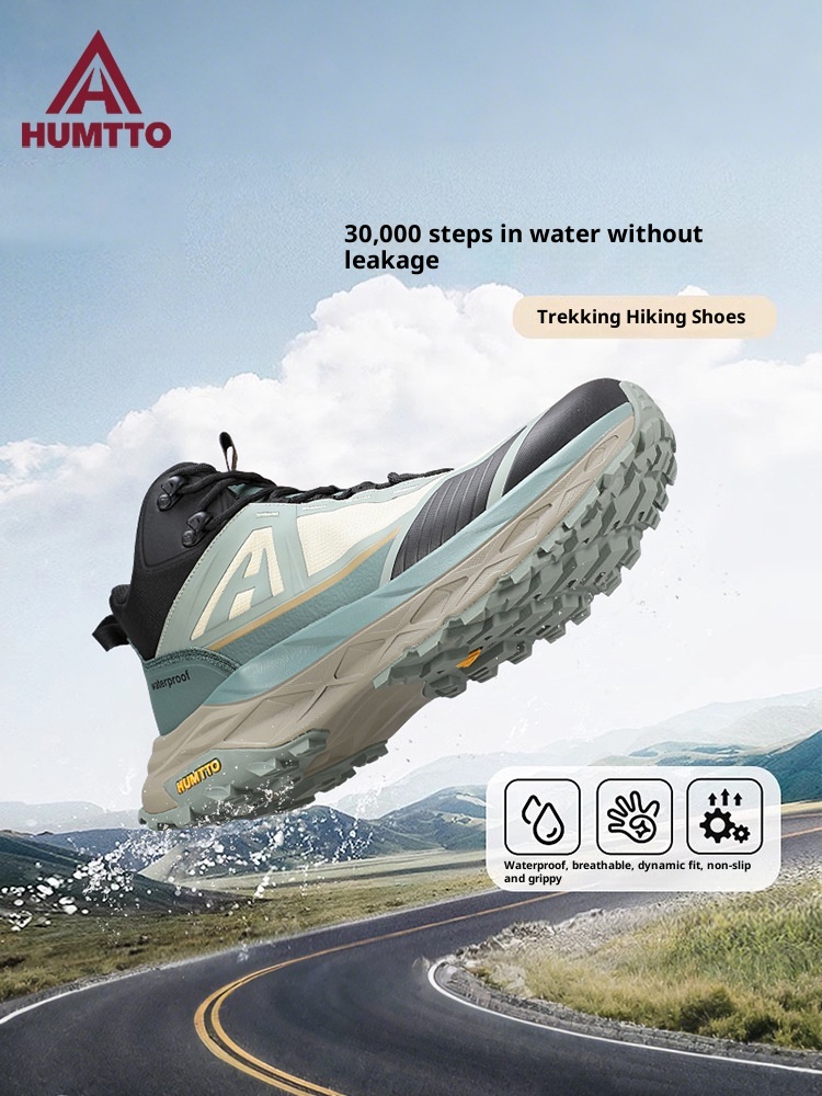 ShoeGlobe Haitu Heavy Rain Waterproof For Men, Autumn And Winter, Lightweight, Breathable, Thick Sole, Non-Slip, Shock Absorbing,_voghion.com