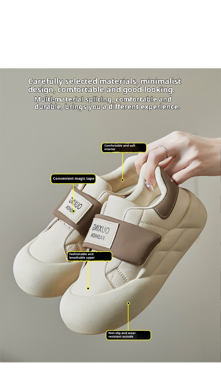 ShoeGlobe Stepping Comfort Sneakers For Women, New Autumn And Winter Waterproof Non-Slip Outdoor Maternity Shoes, Slip-On Velcro_voghion.com