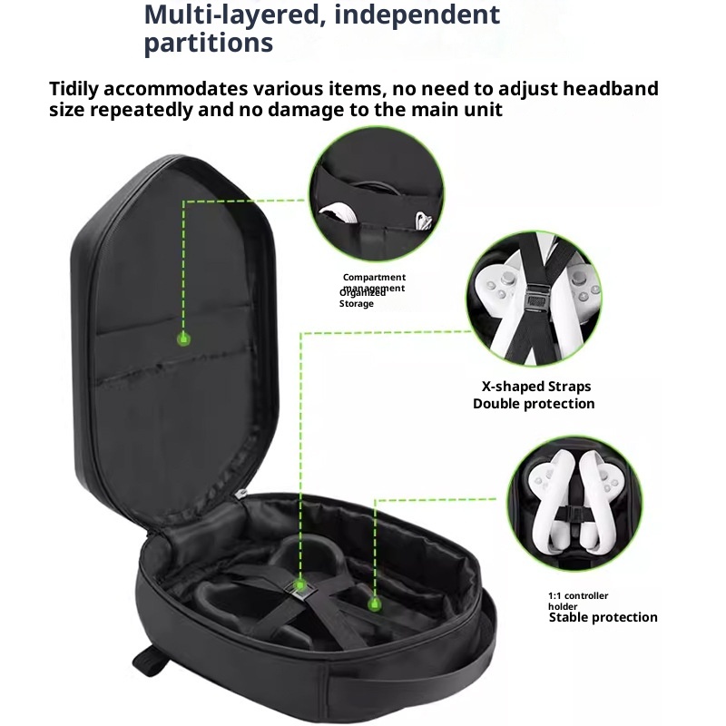 001 Nuova borsa a tracolla per ufficio e business casual da uomo, con custodia rigida in PC, per occhiali VR, grande capacità_voghion.com