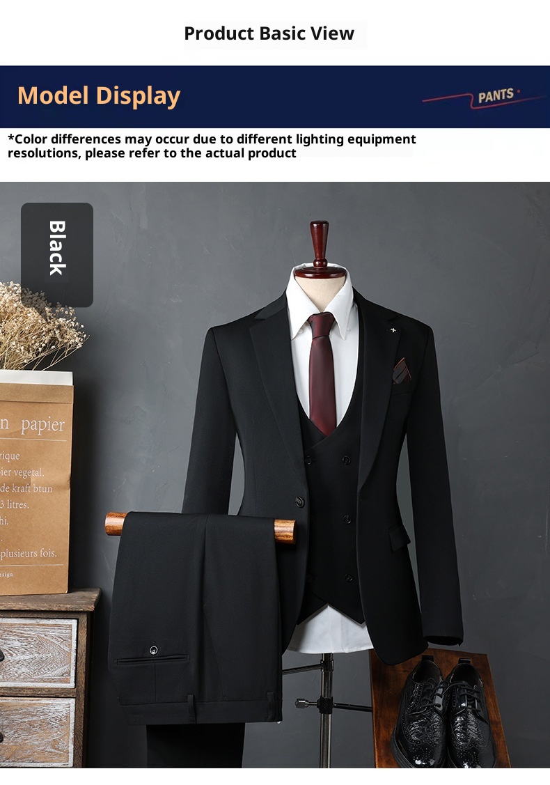 boy Casual Set Men Groom Wedding Business Slim Fit Suit For Work Interview Professional Formal Wear Men's Clothing_voghion.com