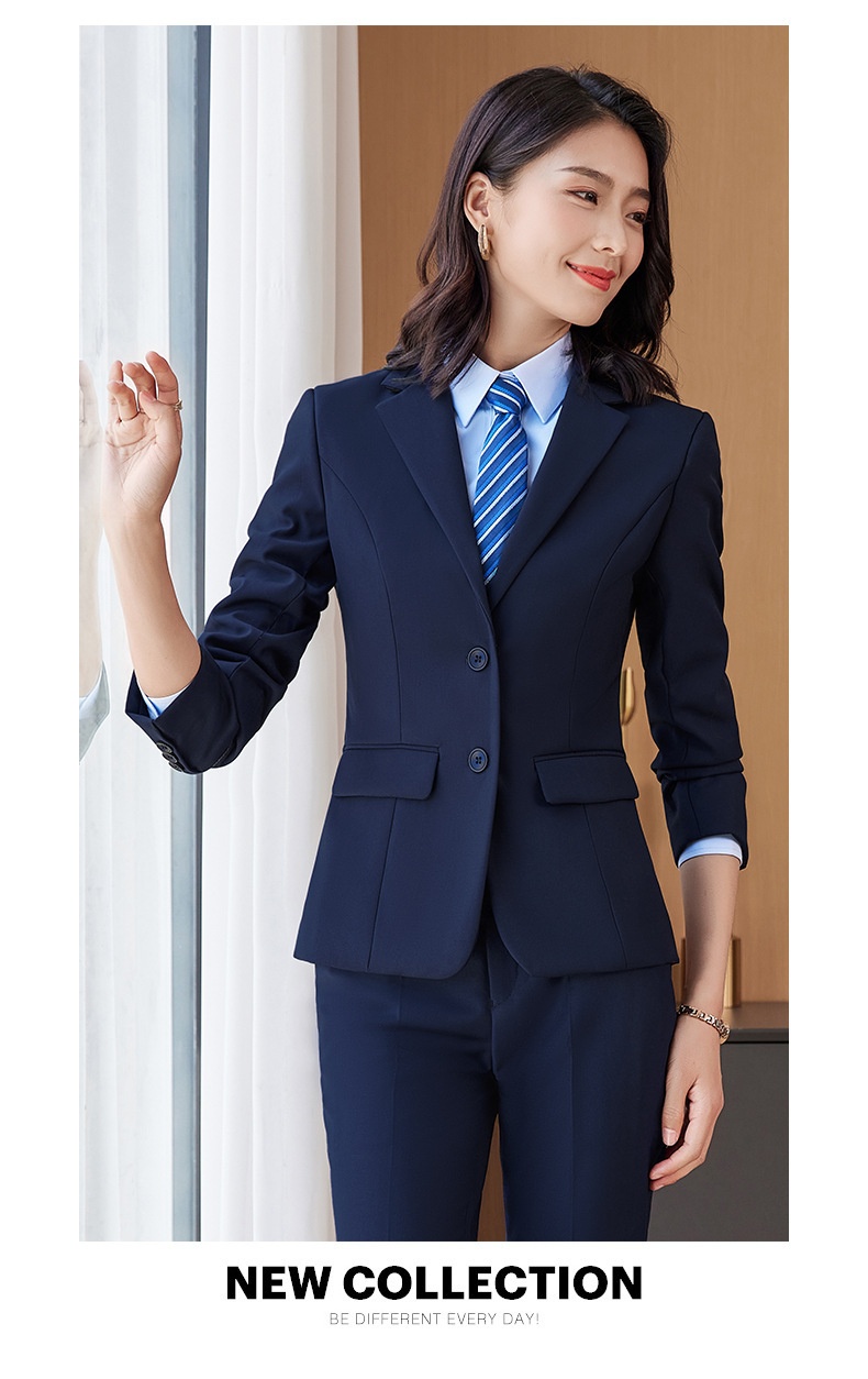 Costume professionnel unisexe pour garçon, vêtements de travail, bleu marine, manches longues._voghion.com