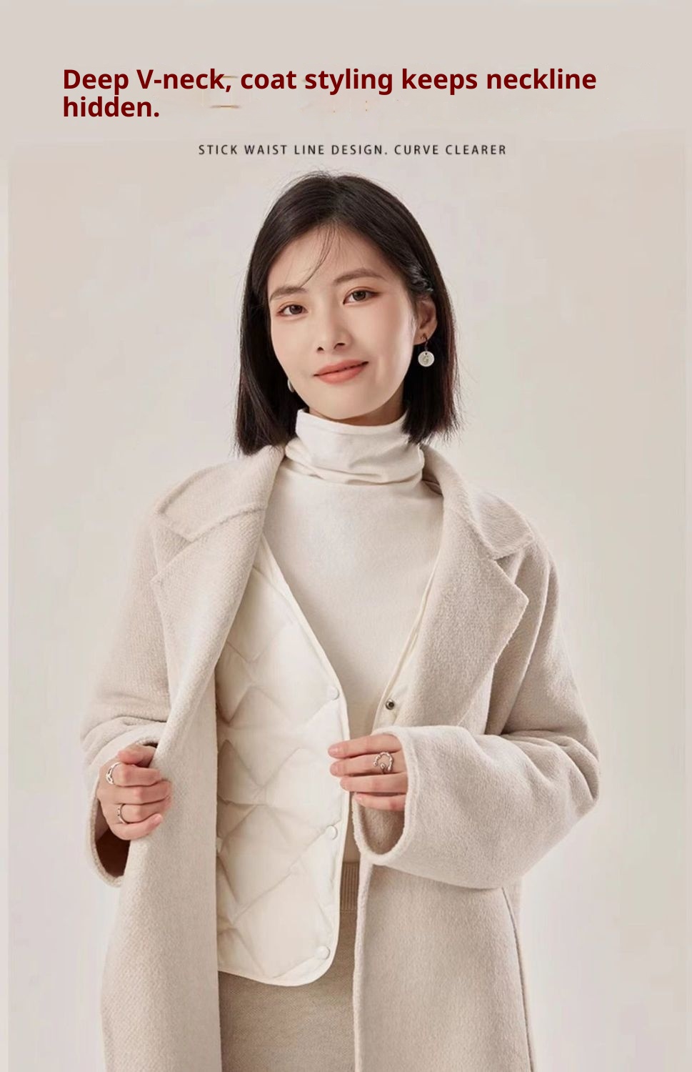 ChicShe 2025 Autunno Inverno Nuovo Piumino d'oca da donna Vestibilità slim Versatile Intimo Manica lunga Strato di base Cappotto caldo_voghion.com