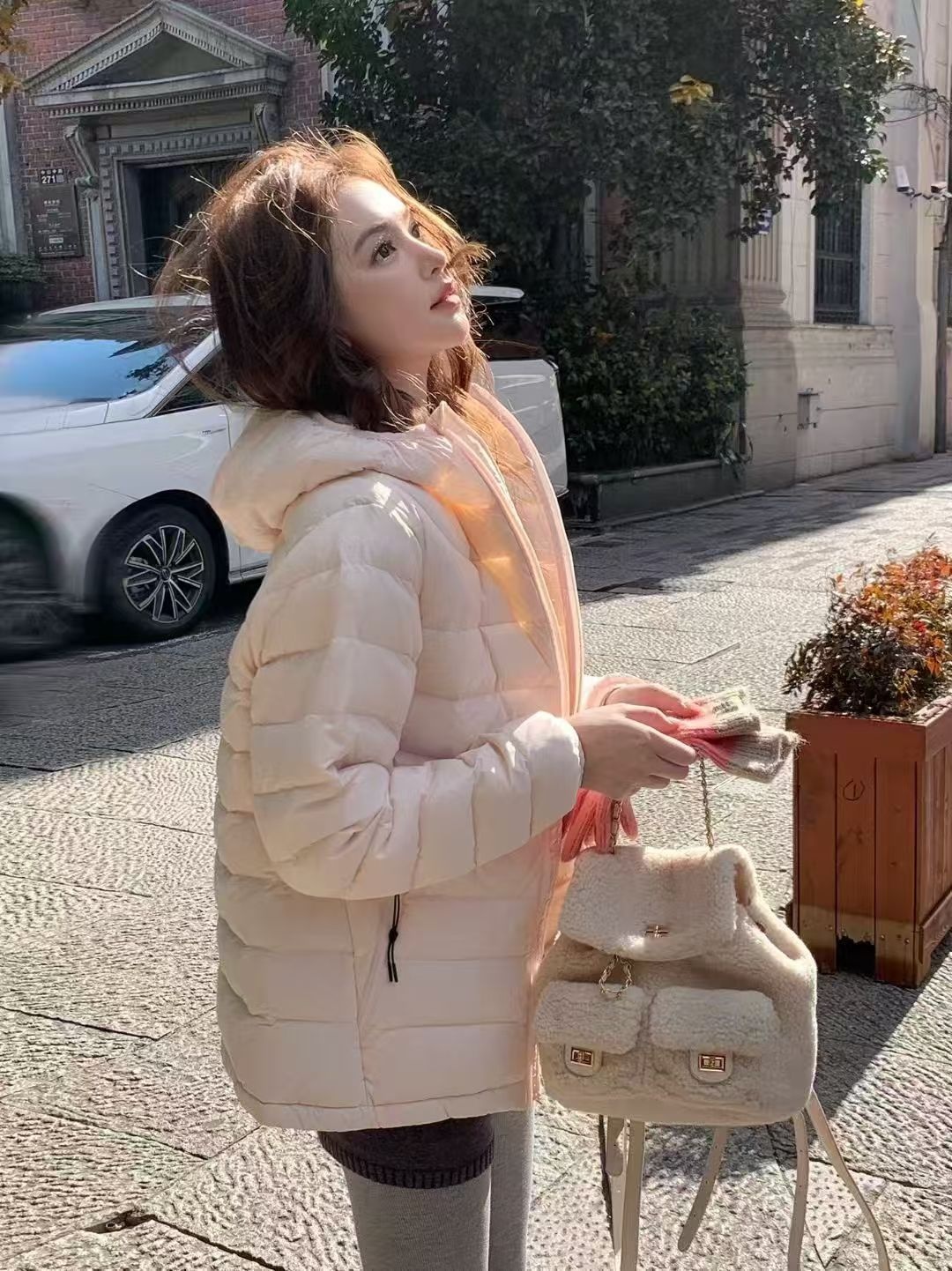 ChicShe Autumn Winter Jacket For Men And Women Couples 90% Duck Down Simple Ribbed Fashion Thin Slim Fit Hooded Warm Coat_voghion.com