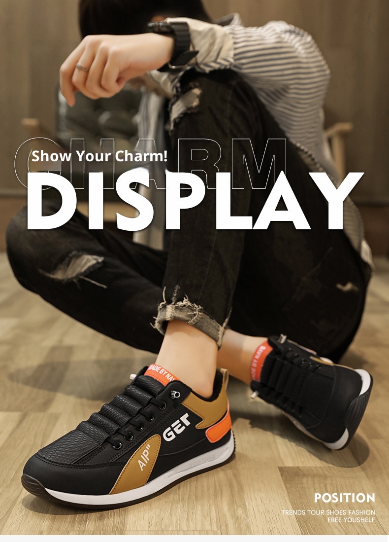 ActiveGo Cotton Autumn Winter Fleece Lined Warm Cold-Resistant Snow Boots Men's Sports Casual Thick-Soled White Trendy Shoes_voghion.com