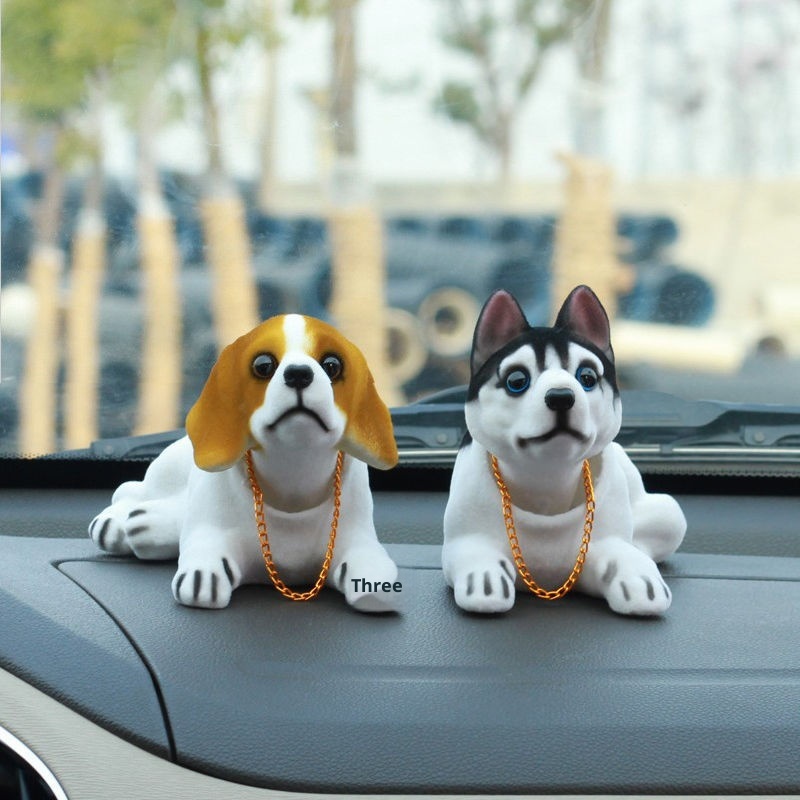 Free Shipping Ornaments Car Shaking Head Dog Small Figurine Wealth-Attracting Cute Creative Internet Celebrity Beautiful_voghion.com