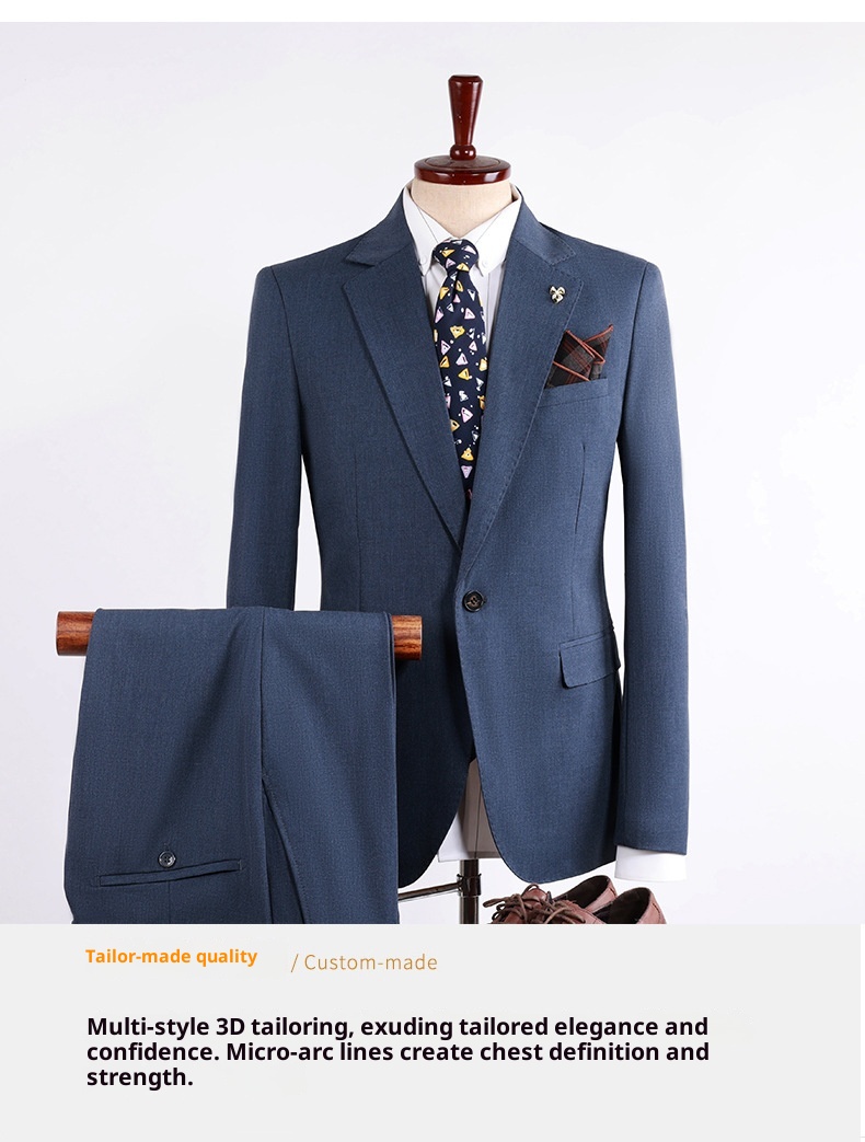 Abito da uomo slim fit professionale, da sposo, da lavoro, antipiega, stile business, blazer piccolo_voghion.com