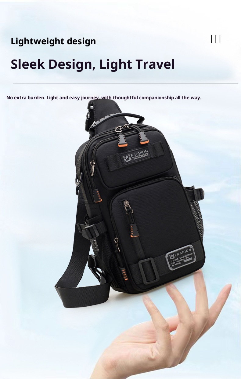 001 New Crossbody Men, Multifunctional Outdoor Chest Bag, Large Capacity, Durable, Personalized Single Shoulder For Work And_voghion.com