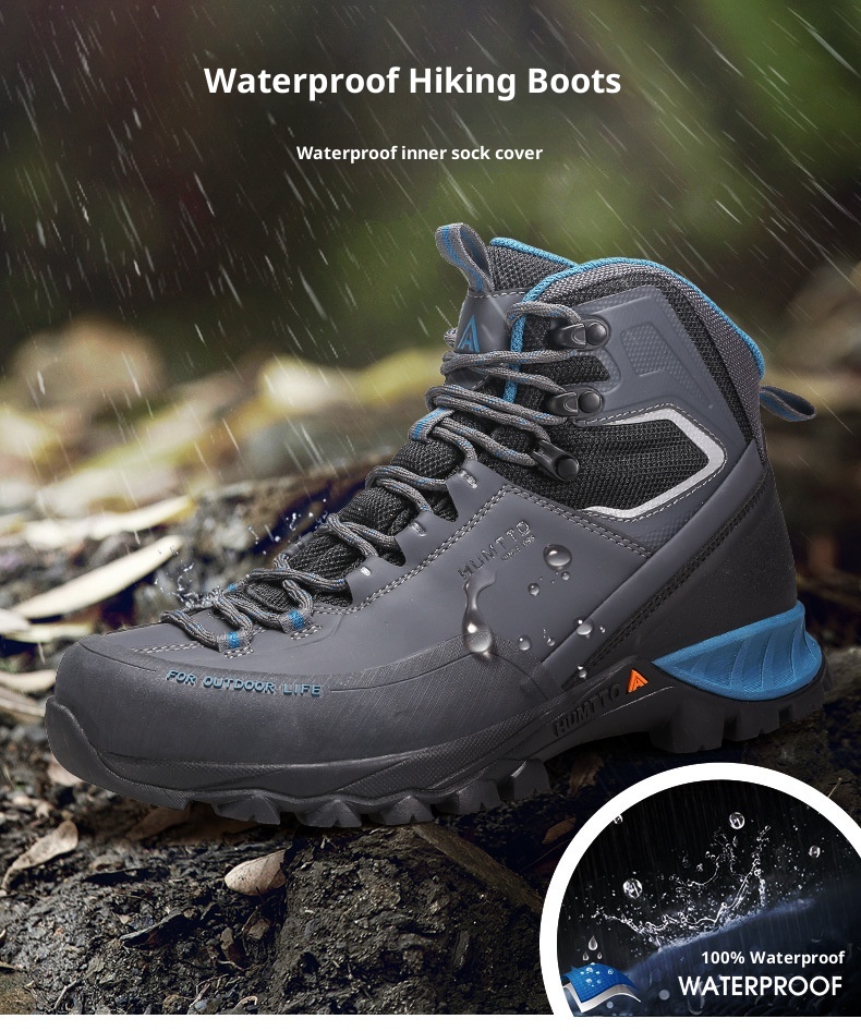 ShoeGlobe Hantu impermeabili da uomo, stivali da pioggia pesanti per autunno e inverno, scarpe sportive alte da esterno, antiscivolo e resistenti all'usura_voghion.com