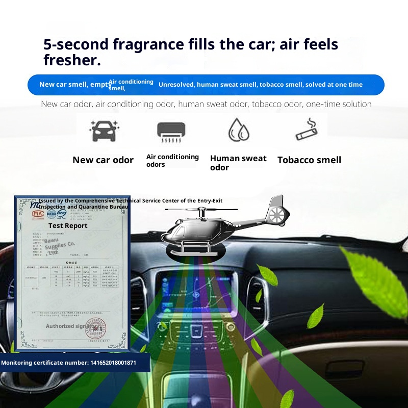 Kreativer, drehbarer Hubschrauber-Lufterfrischer aus Aluminiumlegierung für das Armaturenbrett – ein echter Hingucker für den Autoinnenraum._voghion.com