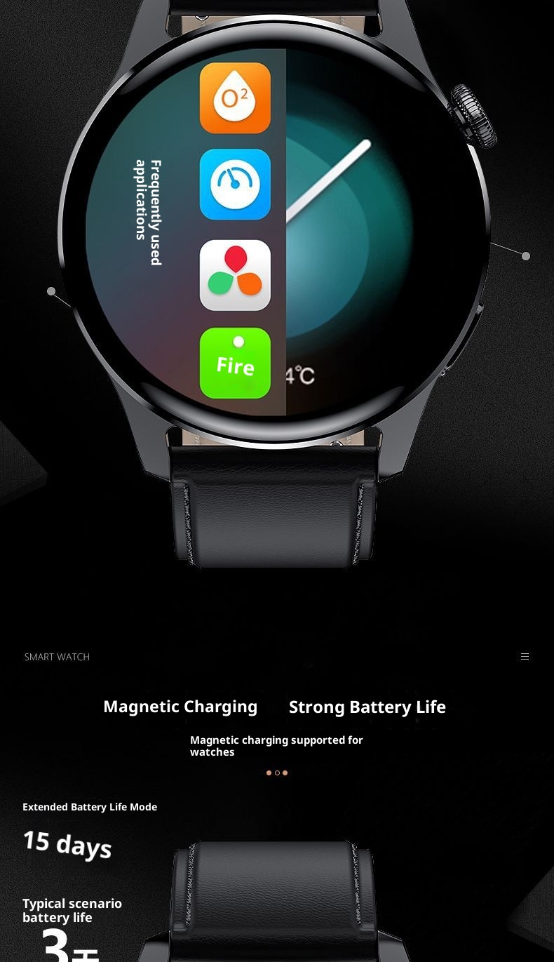 Smart Wach Uomini e donne Blueooh Chiama Tecnologia nera Trasmette Ascolta Rae Misurazione della pressione sanguigna Sport_voghion.com